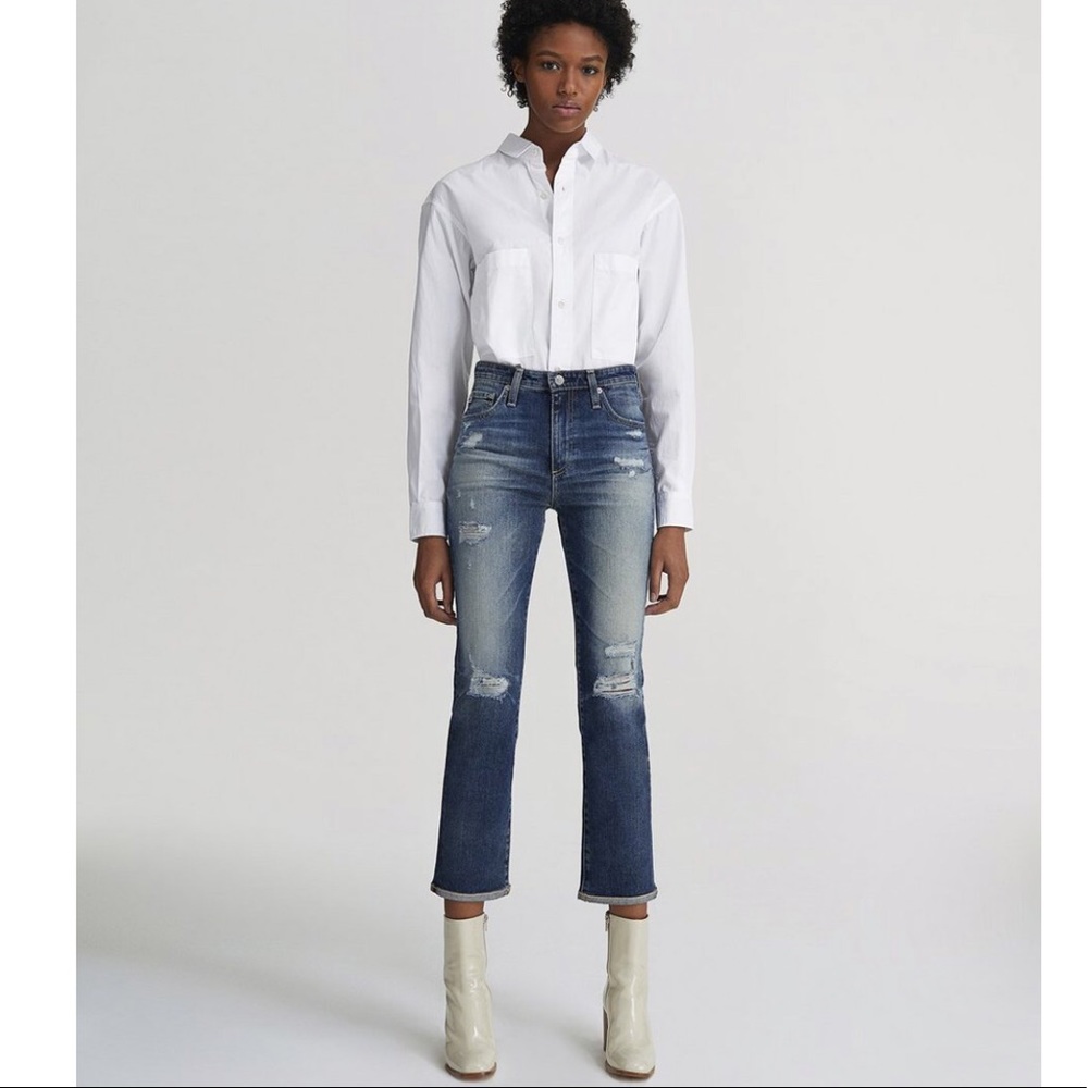 NWOT AG Isabelle Vintage Straight Leg Crop Jean